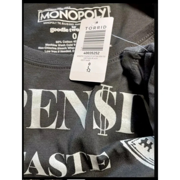 Monopoly Torrid 0-L Gray Expensive $$$ Taste Graphic Crew Short Sleeve Tee - Picture 6 of 6